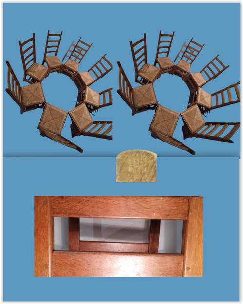 UPCYCLED STOELEN,  RIET EN DUURZAME FRANSE EIK, Zakelijke goederen, Horeca | Meubilair en Inrichting, Meubilair, Gebruikt, Ophalen