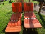 Vintage tuin ligzetels, Ophalen, Gebruikt, Kunststof, Inklapbaar