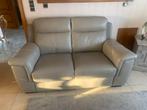 Lederen tweezit grijs, Ophalen, Zo goed als nieuw