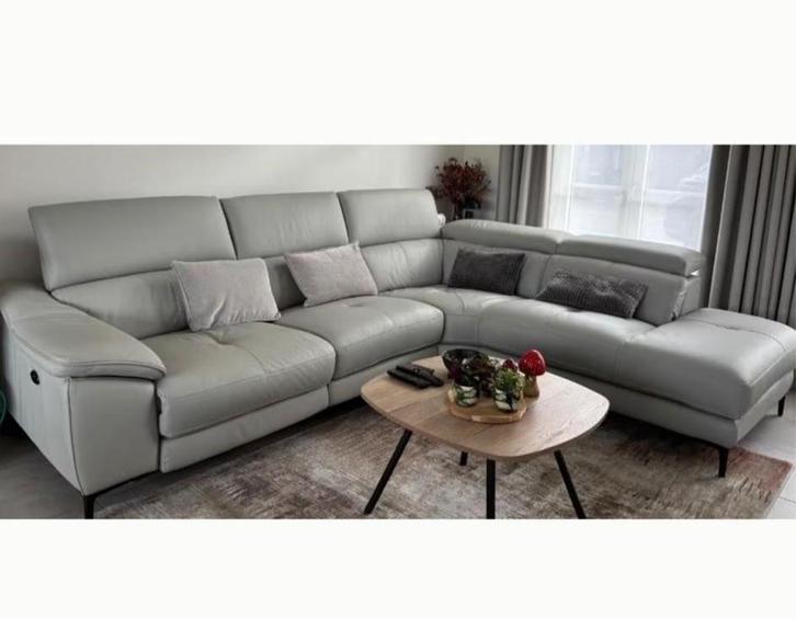 lederen hoeksalon, Huis en Inrichting, Zetels | Complete zithoeken, Zo goed als nieuw, Leer, Ophalen