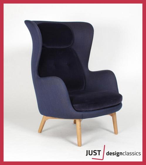Fritz Hansen Ro JH1 Blauw Fluweel Nieuwstaat (voorraad:2), Huis en Inrichting, Fauteuils, Zo goed als nieuw, Stof, Ophalen