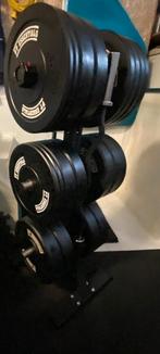 Olympische halterset PT Essentials, Sport en Fitness, Fitnessmaterialen, Ophalen, Zo goed als nieuw, Rug, Halterset