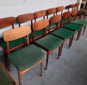 Vintage stoelen retro set 10 stuks. 