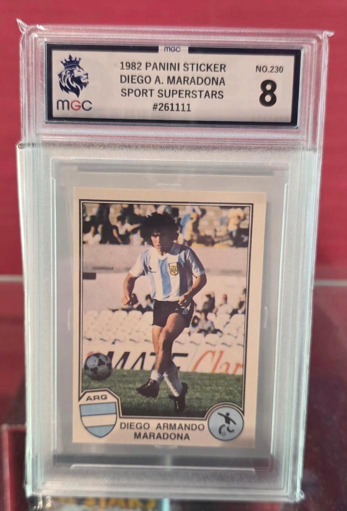 Panini+Maradona superstars+Maradona+NO PSA+#230+WC 82, Collections, Articles de Sport & Football, Comme neuf, Affiche, Image ou Autocollant