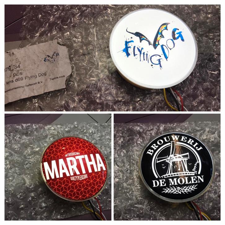 Taplenzen met verlichting, 3st.voor 20€, Verzamelen, Biermerken, Zo goed als nieuw, Overige typen, Ophalen of Verzenden