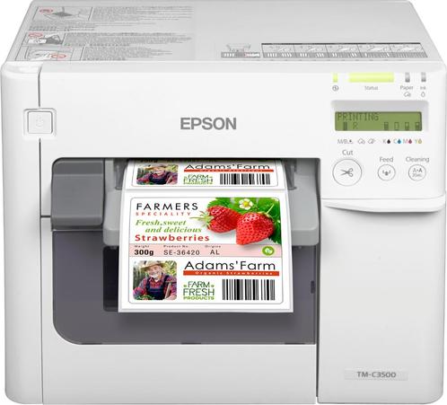 Epson ColorWorks C3500, cutter, disp., USB, C31CD54012CD, Computers en Software, Labelprinters, Zo goed als nieuw, Etiket, Tape-label