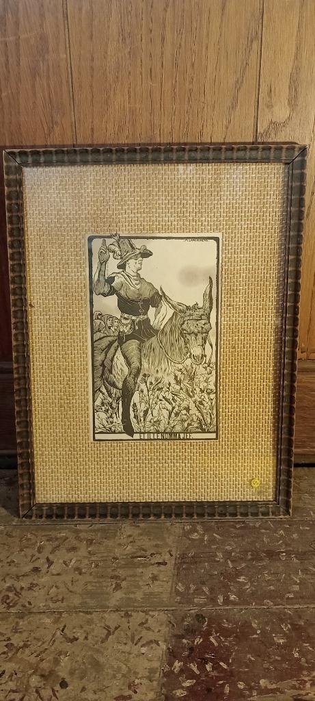 Gravure Maurice Langaskens,En hij noemde hem Jef,25x33,n184, Antiek en Kunst, Kunst | Etsen en Gravures, Ophalen