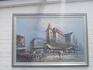 Schilderij, stadszicht beschikbaar voor biedingen
