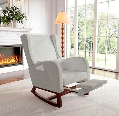 Rocking Chair with Extendable Footrest, High Back Recliner, Huis en Inrichting, Fauteuils, Zo goed als nieuw, Ophalen