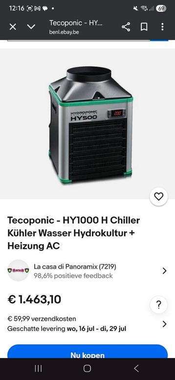 Tecoponic HY1000 H waterkoeler chiller beschikbaar voor biedingen