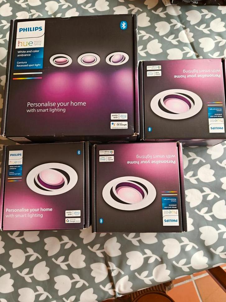 Nieuwe HUE inbouwspots (smart verlichting), Huis en Inrichting, Lampen | Spots, Zo goed als nieuw, Ophalen of Verzenden