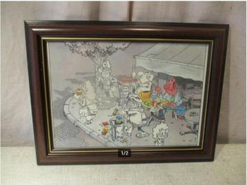 Leuke Striptekening 'Op de hoek van de Straat' - 36x27 beschikbaar voor biedingen