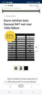 Lot de 2 stores bois noir neuf, Maison & Meubles, Bois noir mat, 100 à 150 cm, Noir, 150 à 200 cm