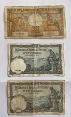 Bankbiljetten België : 2 maal 5 Frank + 1 maal 50 Frank, Postzegels en Munten, Ophalen of Verzenden, Bankbiljetten