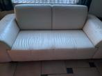 Witte zetel in namaakleder (2- & 3- zit), 150 tot 200 cm, Kunststof, Rechte bank, Gebruikt