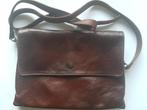 sacoche en cuir vintage 25 x 19 cm, Ophalen of Verzenden, Gebruikt, Bruin, Leer