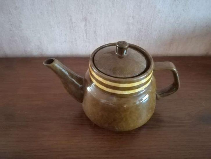 Retro bruine theepot, Antiek en Kunst, Antiek | Servies los, Ophalen of Verzenden