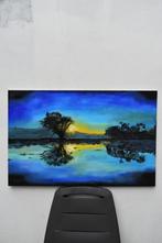 Zonsondergangblauw schilderij, origineel gesigneerd Joky Kam, Antiek en Kunst, Kunst | Schilderijen | Modern, Ophalen
