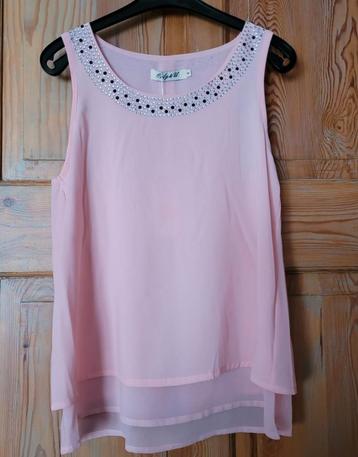 Top rose clair avec diamants, Rose, Taille 36 (S), Enlèvement, Neuf