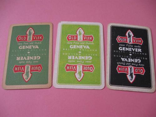 3 oude losse speelkaarten Oude Vlek genever (132), Collections, Cartes à jouer, Jokers & Jeux des sept familles, Comme neuf, Carte(s) à jouer