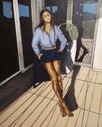 “Op de veranda” Schilderij, Antiek en Kunst, Kunst | Schilderijen | Modern, Verzenden