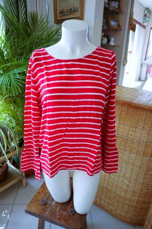 creatief gelijnd T-shirt, Kleding | Dames, T-shirts, Gedragen, Maat 38/40 (M), Rood, Lange mouw, Ophalen of Verzenden