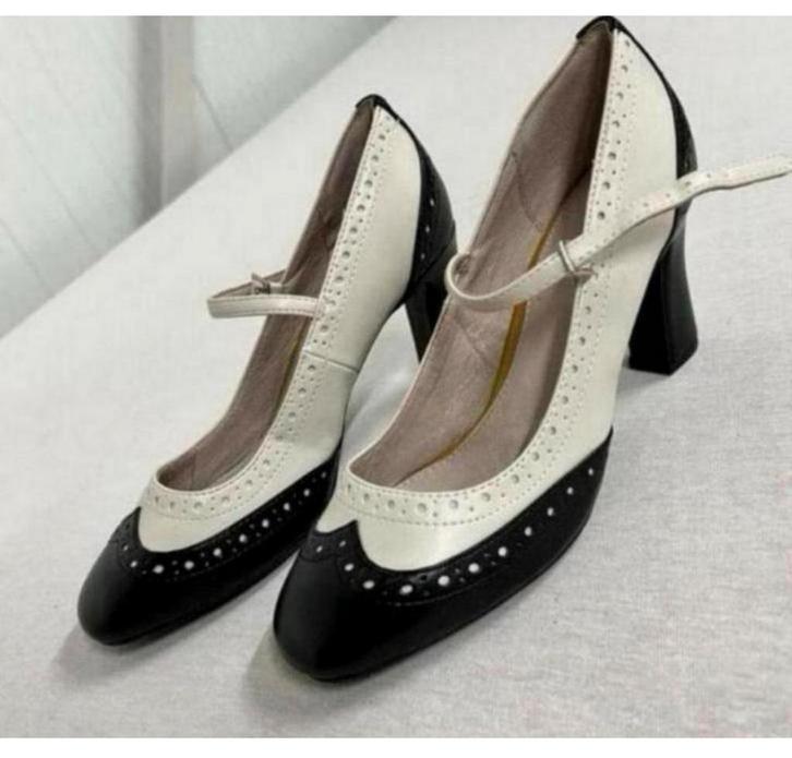 Flapper Mary Jane Next Pumps pump met hakken 38 zwart-wit, Kleding | Dames, Schoenen, Zo goed als nieuw, Pumps, Wit, Ophalen of Verzenden