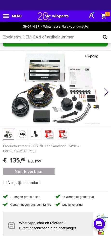 Brink's kabelset voor Trekhaak Renault scenic 3, Auto-onderdelen, Elektronica en Kabels, Renault, Nieuw, Ophalen of Verzenden