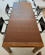 Grote houten tafel met 4 design stoelen, Huis en Inrichting, Ophalen, Gebruikt, Vintage, 200 cm of meer