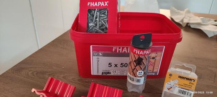 HAPAX 450 STUKS TERRASSCHROEVEN 5X50, Doe-het-zelf en Bouw, Gereedschapskisten, Nieuw, Ophalen of Verzenden