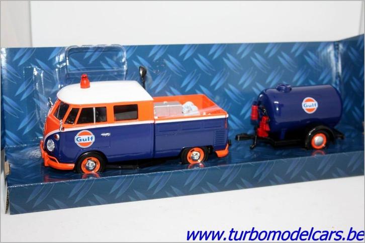VW T1 pick up + olietank GULF 1/24 Motormax, Hobby en Vrije tijd, Modelauto's | 1:24, Nieuw, Auto, Motormax, Verzenden