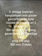 koperen vintage hanglampen met glazen stolp