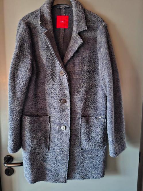 Donkerblauwe mantel,maat 44, Kleding | Dames, Jassen | Winter, Zo goed als nieuw, Maat 42/44 (L), Ophalen of Verzenden