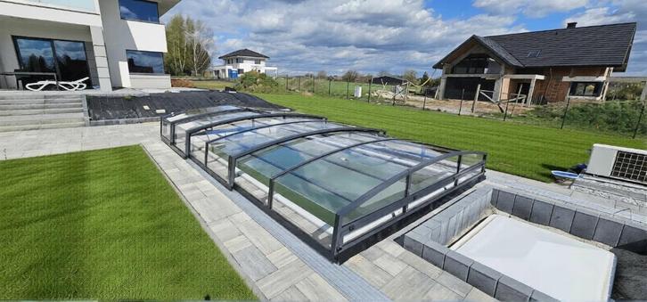 Zwembadoverdekking / pool cover 3,4x6,4x0,8 m , kleur DB703, Jardin & Terrasse, Accessoires de piscine, Neuf, Autres types, Enlèvement ou Envoi