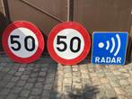Verkeersbord Radar En 50 km/h 10€ het stuk of 25€ voor de 3, Verzamelen, Automerken, Motoren en Formule 1, Ophalen