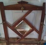 Porte manteau en bois massif vintage, Ophalen, Vierkant, 50 tot 100 cm, Minder dan 100 cm