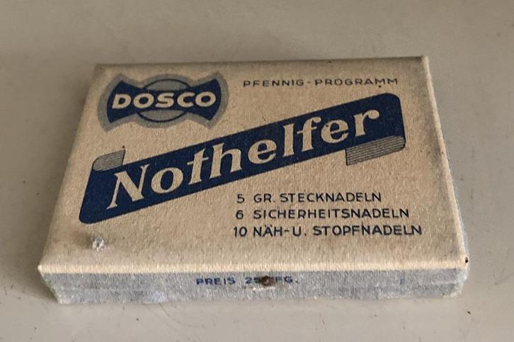 Vintage oud doosje Dosco Nothelfer, Antiek en Kunst, Curiosa en Brocante, Ophalen of Verzenden