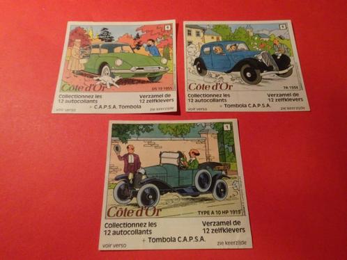 3 stickers van Kuifje - Citroën/Côte d'Or, Verzamelen, Stickers, Zo goed als nieuw, Strip of Tekenfilm, Ophalen of Verzenden