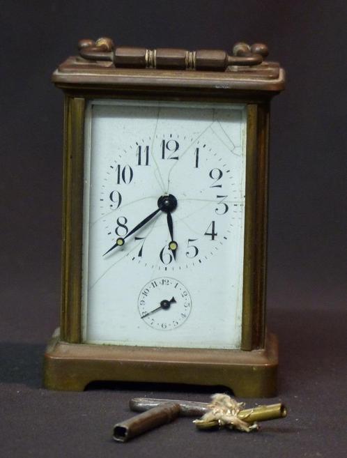 1850 belle pendulette d’officier de voyage 800g12cm réveil, Antiquités & Art, Antiquités | Horloges, Envoi