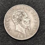 Munt - Italië - 5 lire - 1878 - Emanuele II - Zilver, Italië, Zilver, Ophalen of Verzenden, Losse munt