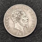 Munt - Italië - 5 lire - 1878 - Emanuele II - Zilver, Ophalen of Verzenden, Italië, Losse munt, Zilver