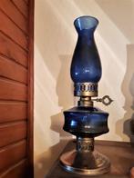 antieke olielamp met blauw glas, Ophalen