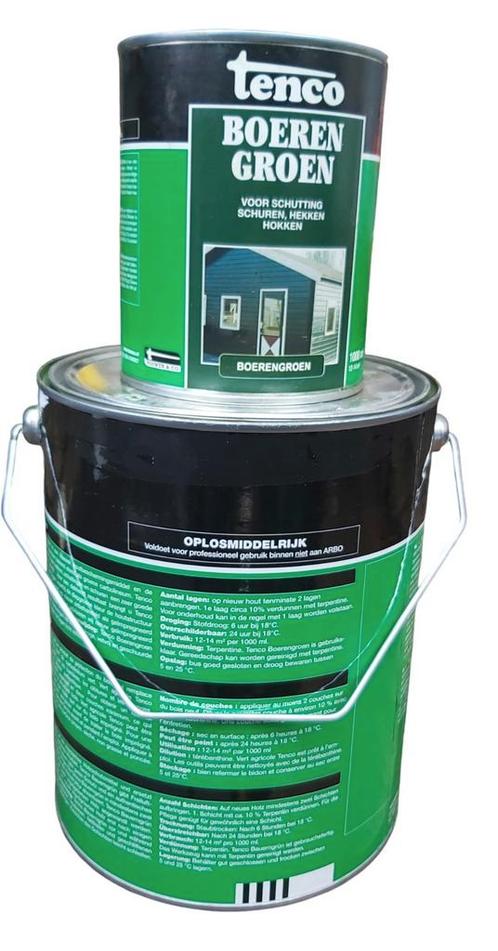 Tenco Farmer Green Stain 5,5 litres., Bricolage & Construction, Peinture, Vernis & Laque, Comme neuf, Lasure, Enlèvement ou Envoi