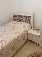 Bed 2 persoons met opbergruimte en matras en nachtkastje., Huis en Inrichting, Ophalen, Wit, Tweepersoons, 140 cm