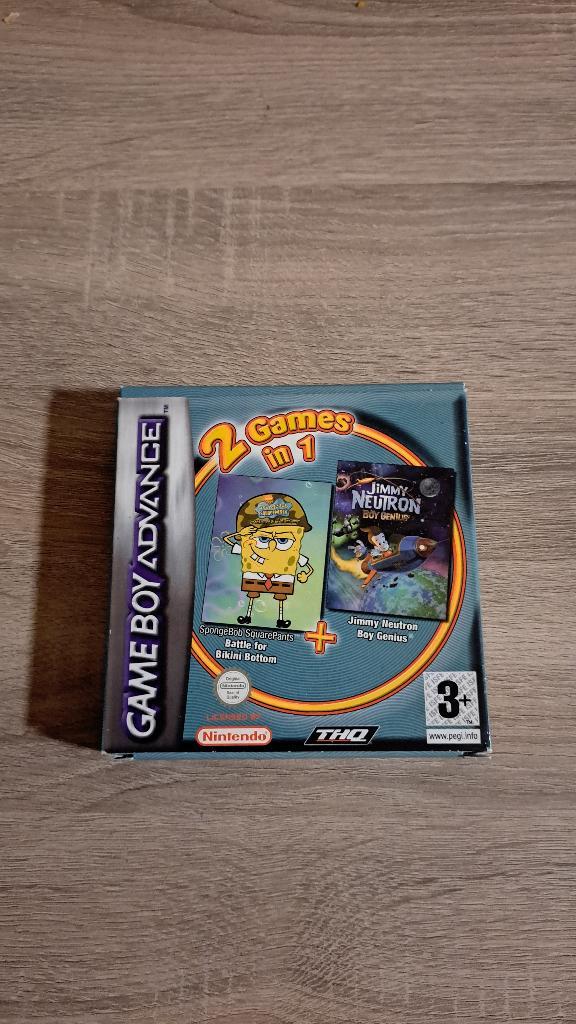2 Games in 1 - Spongebob & Jimmy Neutron - GBA, Games en Spelcomputers, Games | Nintendo Game Boy, Gebruikt, Overige genres, 1 speler
