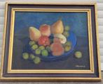 Huile sur toile coupe bleue aux fruit de madeleine van doren, Antiek en Kunst, Verzenden