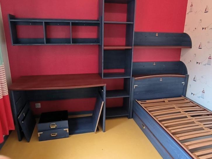 Tiener jongens slaapkamer, Huis en Inrichting, Slaapkamer | Complete slaapkamers, Gebruikt, Eenpersoons, Ophalen