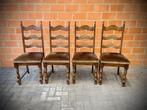 4 massief beuken stoelen / retro, Huis en Inrichting, Stoelen, Ophalen, Gebruikt, Hout