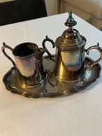 verzilverd setje melk en suikerpot, Ophalen of Verzenden, Zilver