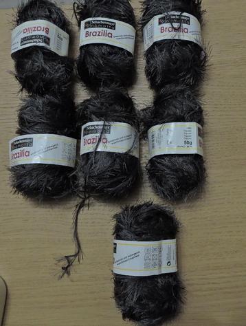 Fluffy Schachenmayr nomotta Brazilia 7x50gr donkerzilvergrij, Enlèvement ou Envoi, Comme neuf, Tricot ou Crochet, Laine ou Fils